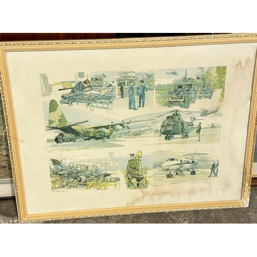 238 - 3 x Large Framed Military Prints - Approx 26