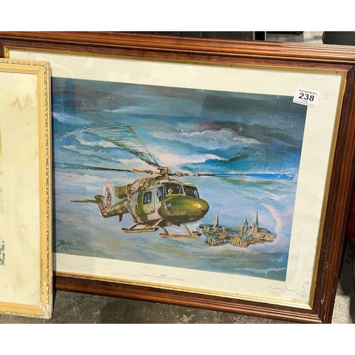 238 - 3 x Large Framed Military Prints - Approx 26