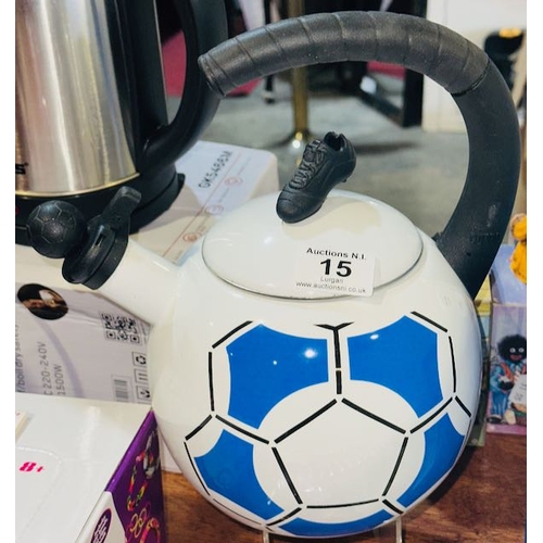 15 - Enamelled Football Teapot