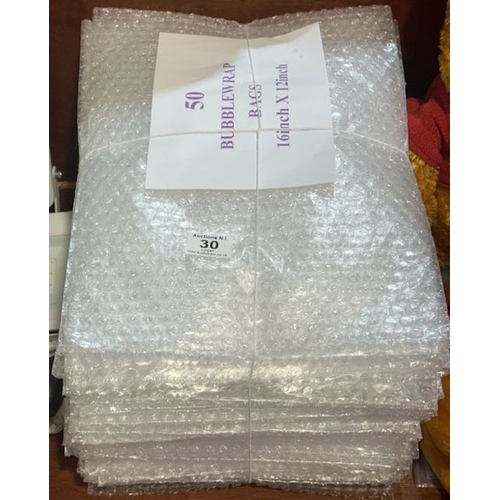 30 - Appx 50 Bubble Wrap Bags - 16x12