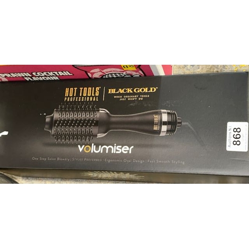868 - Box Sealed Hot Tools Black Gold Volumiser