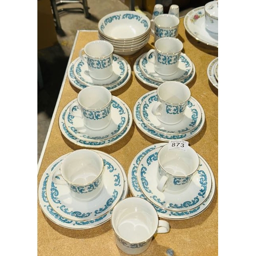 873 - 28pc Approx Crown Essex Capri Tea/Breakfast Service