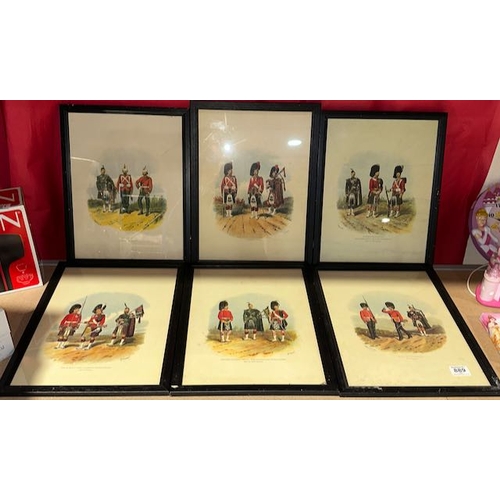 889 - Set of 6 R Simkin Highlanders Prints