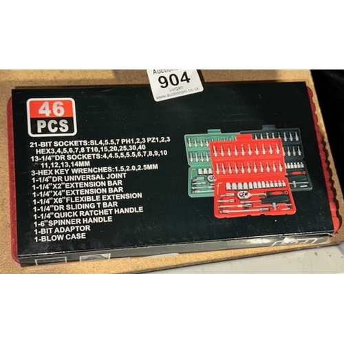 904 - Sealed 46pc Socket Set In Case