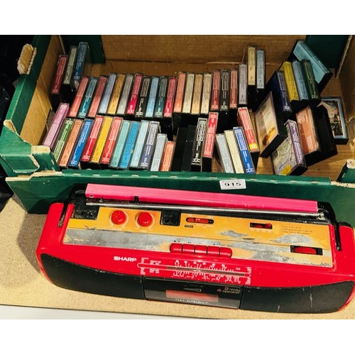 915 - Sharp Radio Cassette Player + Box of Great Composer Cassettes