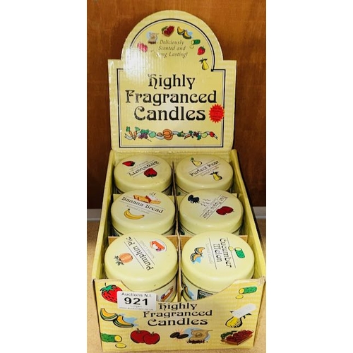 921 - Tray Of 12 x Fragance candles In Tins