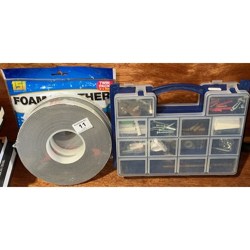11 - Doublesided Tidy Of Hardware + 3 x Rolls Of Foam Weatherstrips