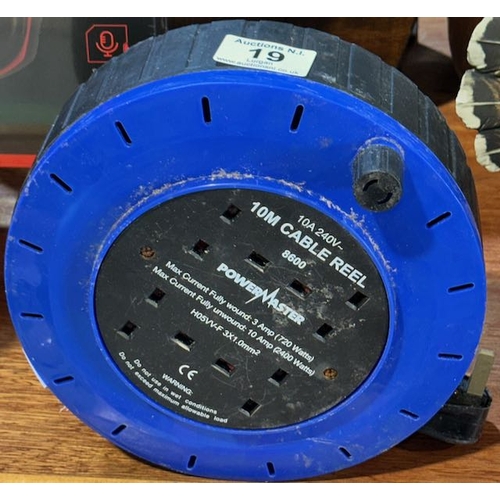19 - 10M Powermaster Cable Ext Reel (4 Socket)