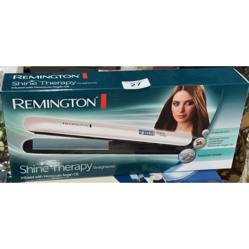 27 - Box Sealed Remington Shine Therapy Straightener Infused With Argan Oil RRP £60