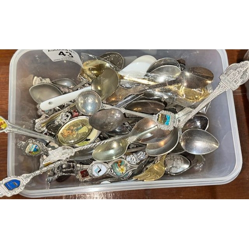 43 - Tub Of Silver Plated Spoons