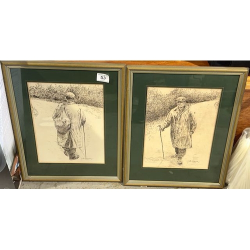 53 - Pair Of Framed Mervyn Cordner Pen & Inks  - 