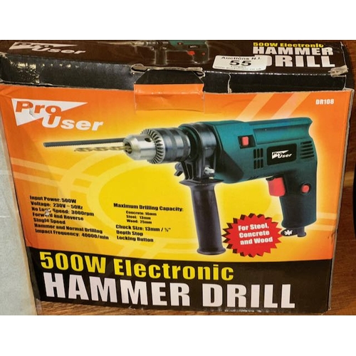 55 - Pro User Electric Hammer Drill In Box