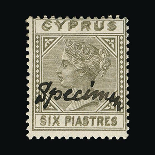 20215 - Cyprus : (SG 215 (S) var) 1882-86 6pi olive-grey, die I, wmk CA, error DUTY PLATE PRINTED DOUBLE, wi... 