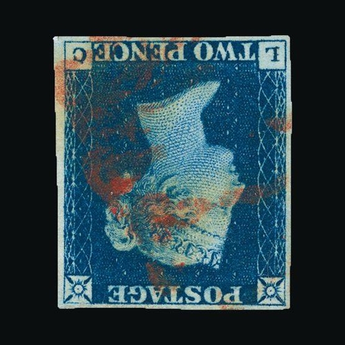 20358 - Great Britain - QV (line engraved) : (SG 4Wi) 1840 2d deep full blue, plate 1, LC (double letter 'C'... 