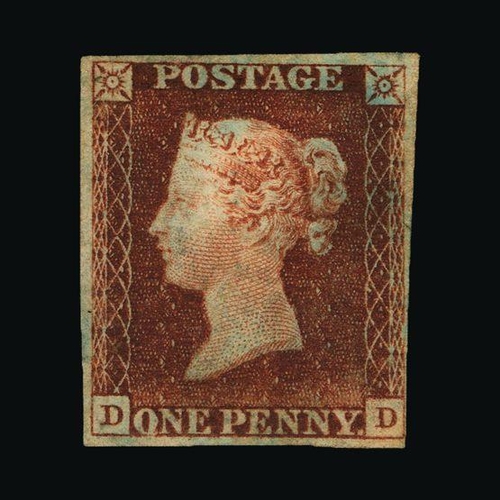 20378 - Great Britain - QV (line engraved) : (SG 7) 1841 1d red-brown, from 'black' plate 9, DD, 4 tiny to g... 