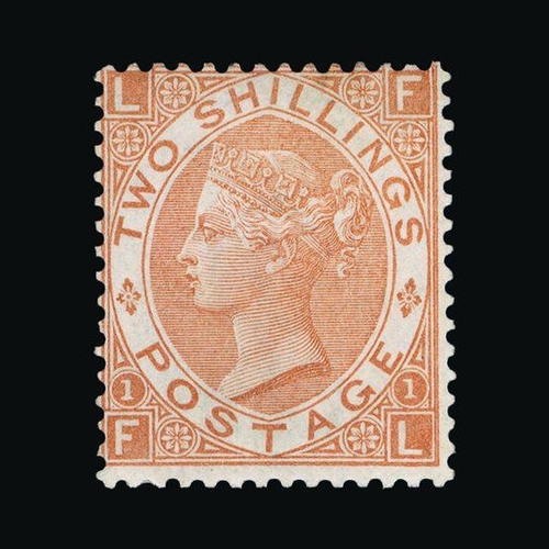 20423 - Great Britain - QV (surface printed) : (SG 121) 1867-80 2s pale brown, FL, centred to NW, fresh, fin... 