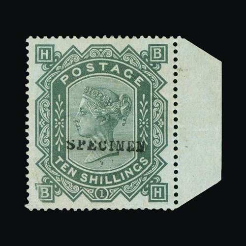 20444 - Great Britain - QV (surface printed) : (SG 131s) 1867-83 wmk Anchor blued paper 10s grey-green, BH, ... 