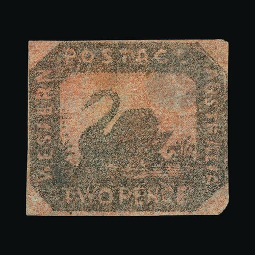 765 - Australia - States - Western Australia : (SG 15) 1857-59 2d brown black and red Swan, apparently unu... 