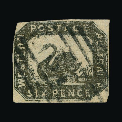 767 - Australia - States - Western Australia : (SG 17) 1857-59 6d golden bronze, an exceptional example wi... 