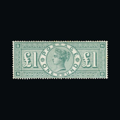 11856 - Great Britain - QV (surface printed) : (SG 212) 1891 £1 green, NB, a few lightly toned perfs mention... 