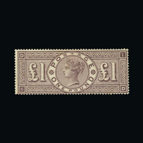 26283 - Great Britain - QV (surface printed) : (SG 185) 1884 wmk Crowns £1 brown-lilac, ID, centred to SE, s... 