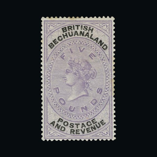 3277 - Bechuanaland : (SG 21) 1888 £5 lilac and black, a few lightly toned perfs at top, o/wise fine l.m.m.... 