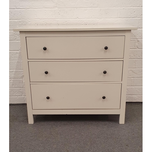 480 - Large 3 Deep Double Drawer White Chest of Drawers, 44