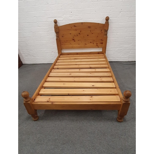 484 - Good Quality Heavy Pine Double Bed