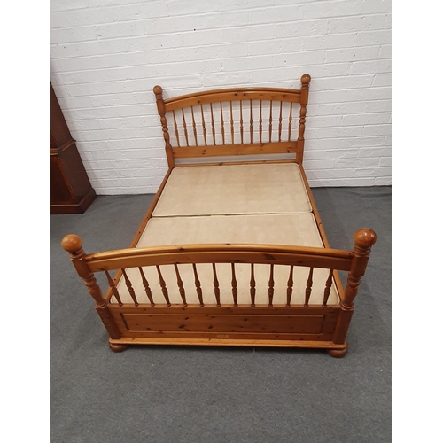 486 - Good Quality King Size Pine Bed frame and base