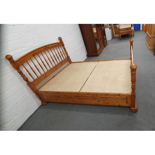 486 - Good Quality King Size Pine Bed frame and base