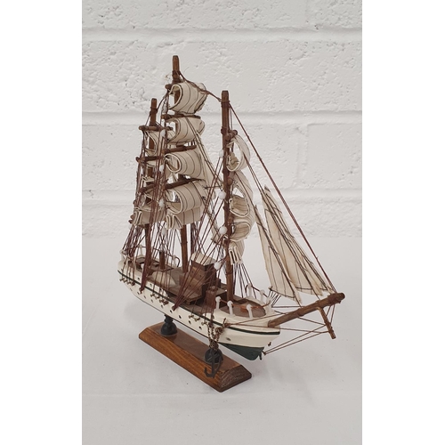 363 - Further wooden model of a tall ship