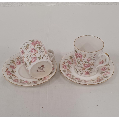 312 - Pair of Kitsch floral design Mugs with Saucers by Royal Albert from the 