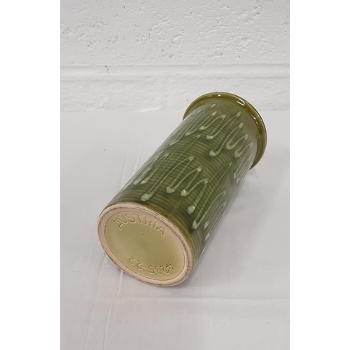 314 - Austrian Olive Green glazed earthenware vase, 9