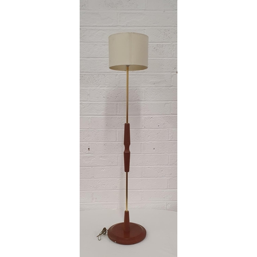 119 - Retro Tall Standard lamp with shade and brass elements, 53