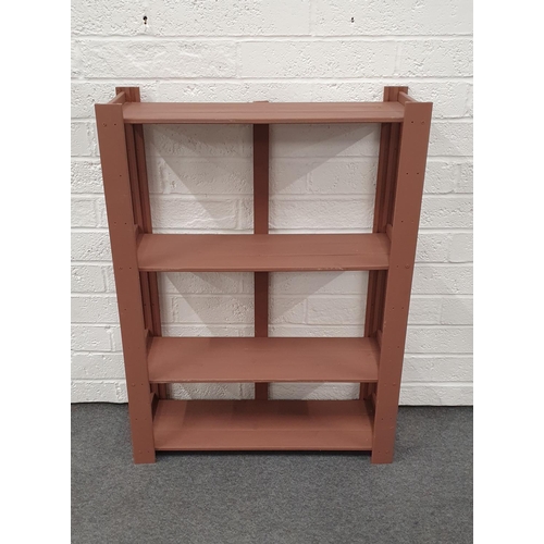 495 - Shabby chic in terracotta shelving unit, w33