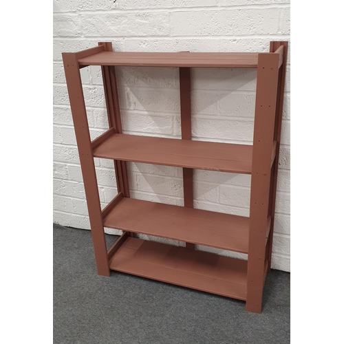 495 - Shabby chic in terracotta shelving unit, w33