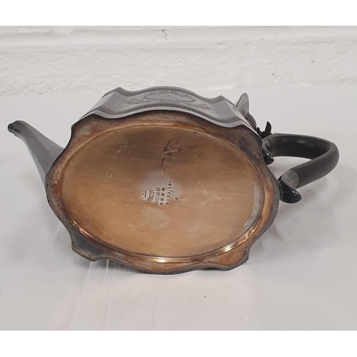 18 - Edwardian plated parlour teapot with marks to base