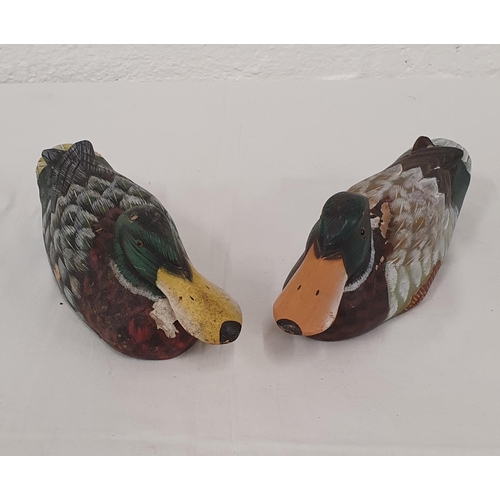 155 - 2 Wooden decoy ducks (A/F)