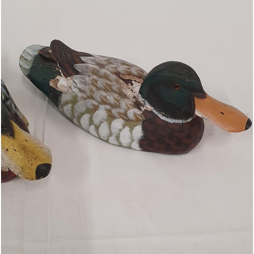 155 - 2 Wooden decoy ducks (A/F)