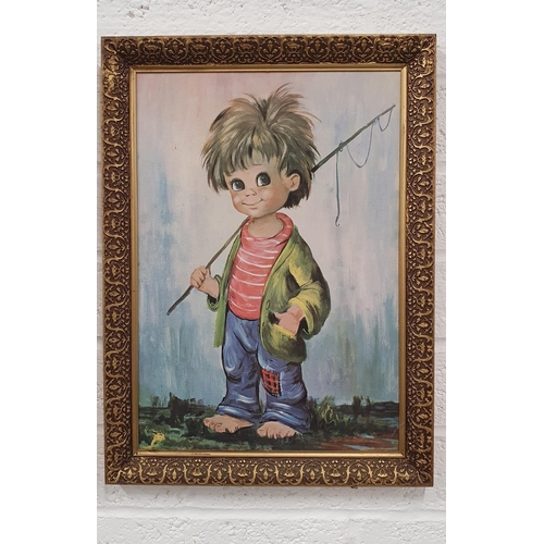 419 - Good quality framed pictures of Wide eyed children each one 16