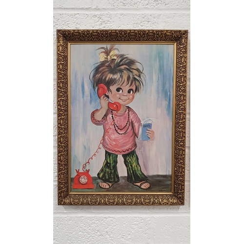 419 - Good quality framed pictures of Wide eyed children each one 16