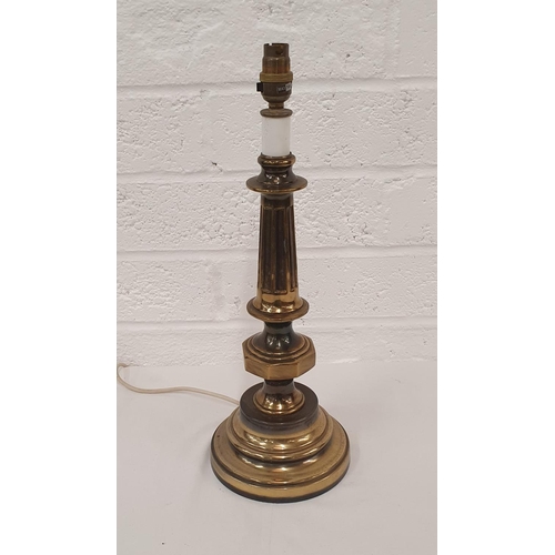 120 - Heavy brass column style lamp base, 19