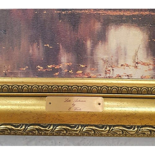 421 - Gilt framed oil on board titled 