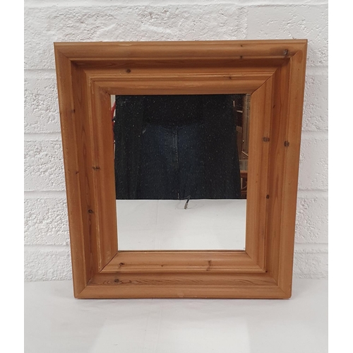 507 - Wide pine framed mirror, 15.5