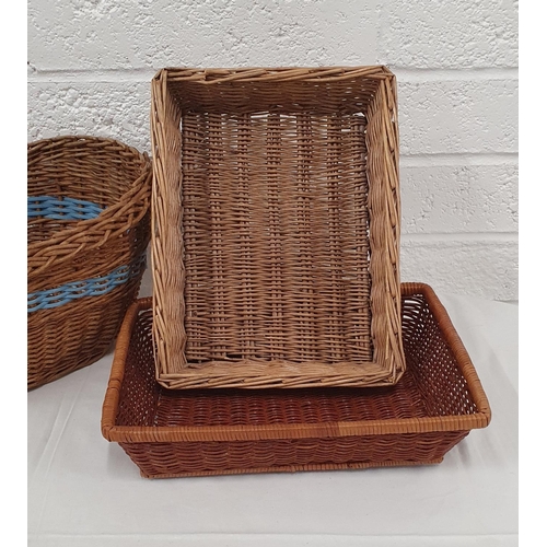 372 - Group of 4 wicker baskets one with handle