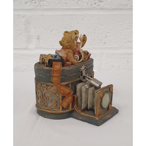 373 - Fine collectible Cherished Teddies resin moneybox in the form of a vintage camera