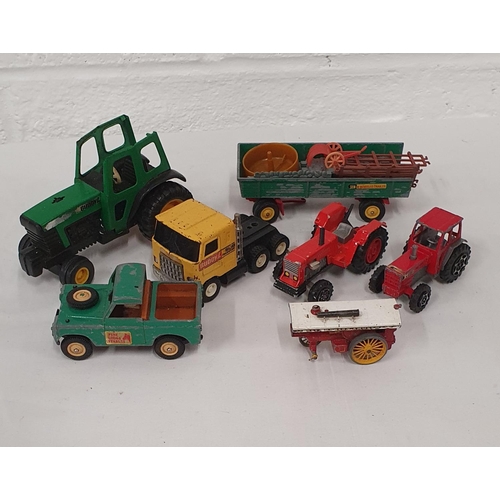 263 - Collection of diecast faming vehicles including tractors and trailers