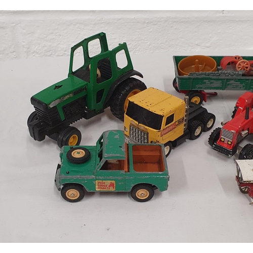 263 - Collection of diecast faming vehicles including tractors and trailers