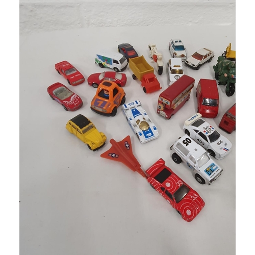 267 - Large collection of playworn diecast vehicles including Citreon 2CV, London bus and more