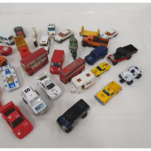 267 - Large collection of playworn diecast vehicles including Citreon 2CV, London bus and more